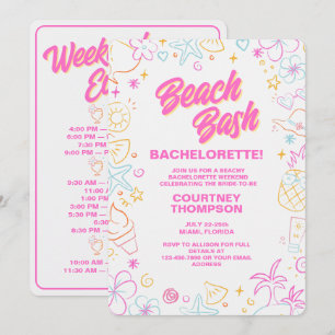 Invitation Enterrement de vie de jeune fille thème plage dess