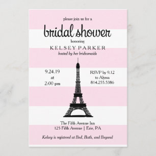 Invitation Enterrement de vie de jeune fille Tour Eiffel Rayu