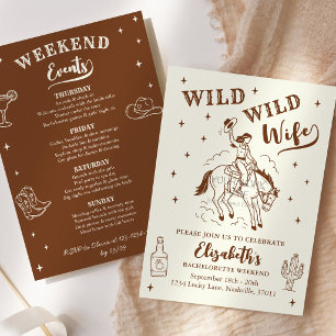 Invitation Enterrement de vie de jeune fille Western Wild