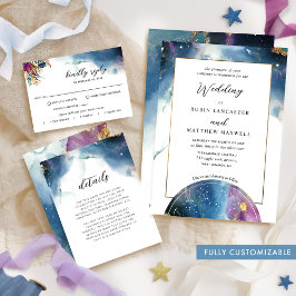 Invitation Entièrement personnalisable, Celestial Blue Purple