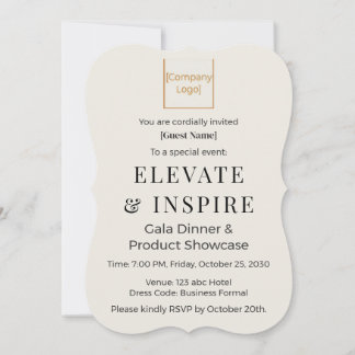 Invitation entre parenthèses élégante | Gala d'ent