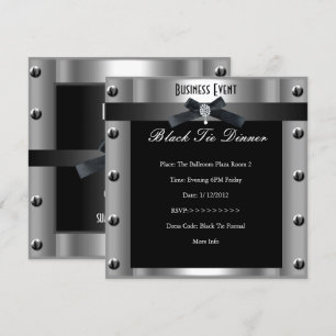 Invitation Entreprise Affaires Formel Nœud Papillon Noir Méta