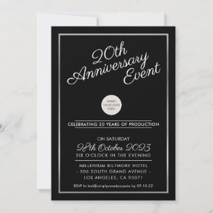 Invitation ENTREPRISE ANNIVERSAIRE affaires moderne noir mari