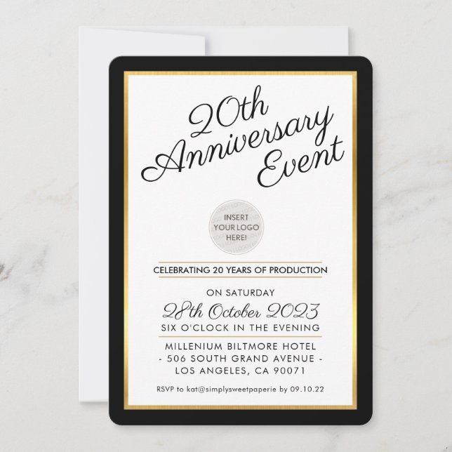 Invitation ENTREPRISE ANNIVERSAIRE PARTI affaires moderne noi (Devant)