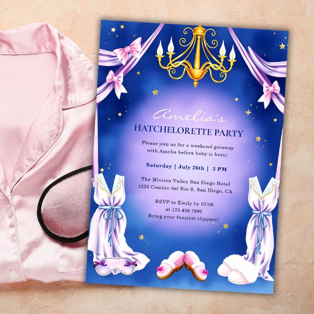 Invitation Entreprise de Spa & Glam Theme pour Enterrement de (Personalized Hatchelorette Party Invitation – Cozy Spa & Glam Theme)