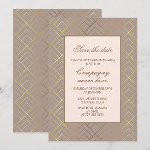 Invitation Entreprise élégante Noël Party Enregistrer la date