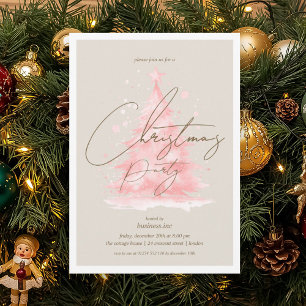 Invitation Entreprise Red Christmas Tree Fête