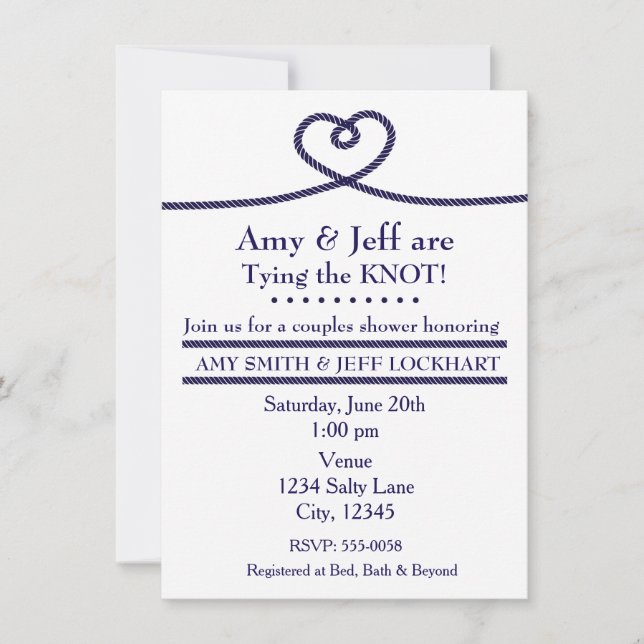 Invitation ENTRER L'Invitation DU Wedding shower DU COEUR DU  (Devant)