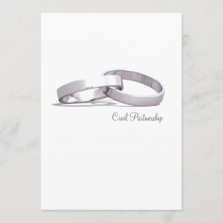Invitation Entwin Rings Silver BLK Civil Partnership Invitati