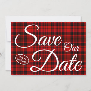 Invitation Épargnez Notre Date Nouveaux Mariés Typographie Bl