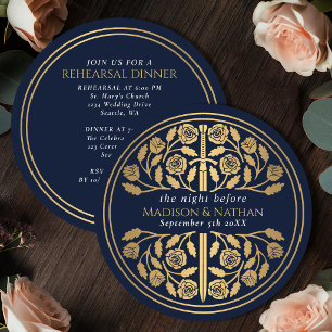 Invitation Épée dorée médiévale bleue répétition de mariage r