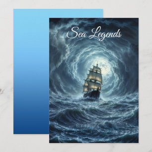 Invitation Epic bateau de tempête sur la lune des vagues aven