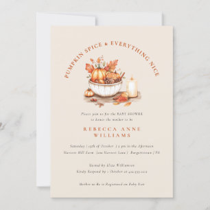 Invitation Épice citrouille & Tout Nice - Baby shower d'autom