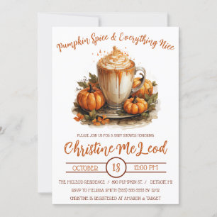 Invitation Épice citrouille & Tout Nice, Baby shower Latte