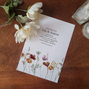 Invitation Épingle Sauvage Bohème Fleur des Champs Save The D