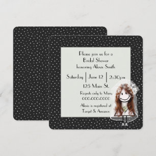 Invitation Épouse Figure Stick Sur Pois