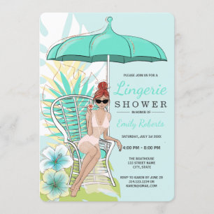 Invitation Épouse rouge de la douche de jardin Lingerie