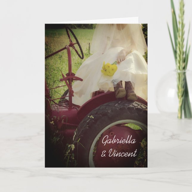 Invitation Épouse sur le Mariage de ferme de camping-car (Devant)