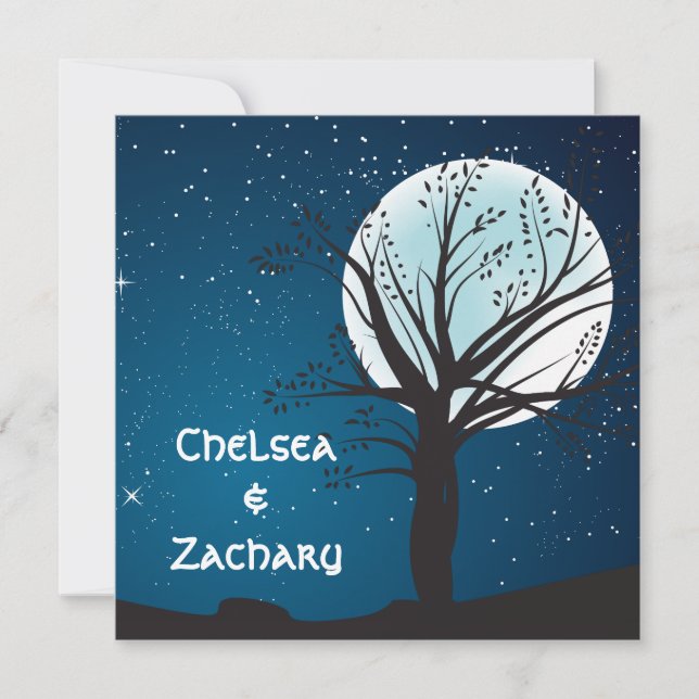 Invitation Épouser de Pleine lune et d'étoiles (Devant)