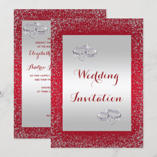 Invitation Épouser élégant d'anneaux de parties scintillantes
