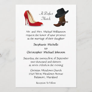 Invitation Épouser fait sur commande de talons hauts de