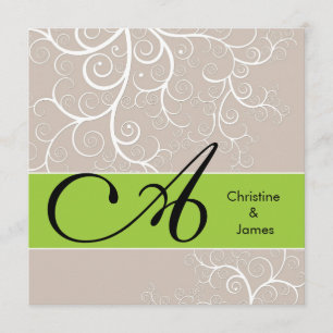 Invitation Épouser le monogramme floral appelle l'invitation