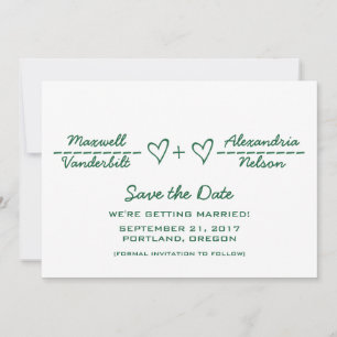 Invitation Équation Coeur vert Enregistrer l'Invitation Date