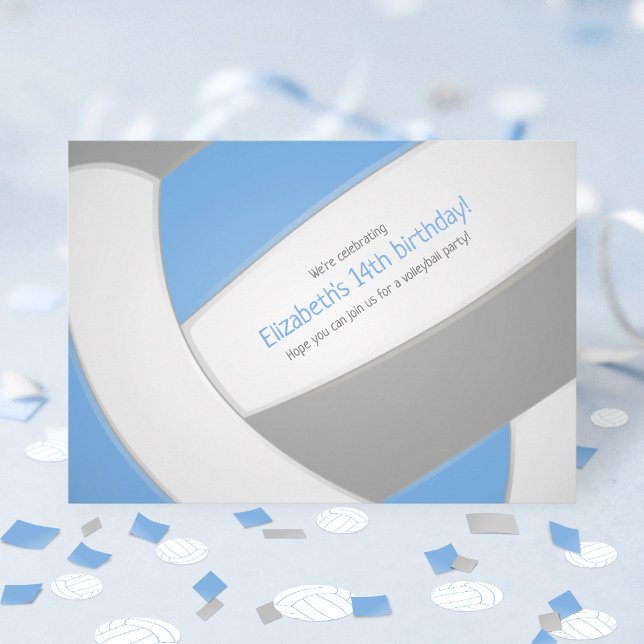 Invitation équipe d'anniversaires de enfants de volley-ball b (Créateur téléchargé)