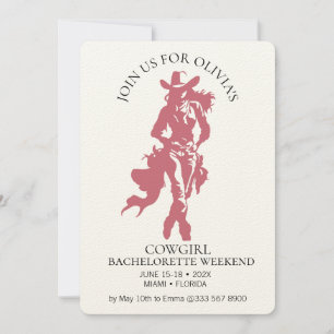 Invitation Équipe de cow-girl enterrement de vie de jeune fil