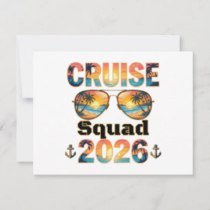 Invitation Équipe de croisière 2026 - Coucher de soleil rétro