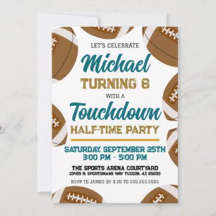 Invitation Équipe de football Turquoise et Gold Boys fête d'a
