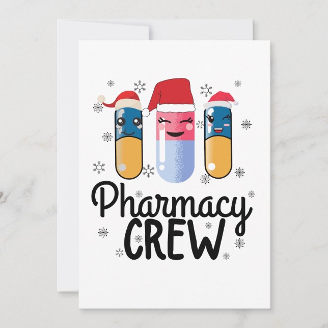 Invitation Équipe de pharmacie. T-shirt de Noël du pharmacien (Devant)