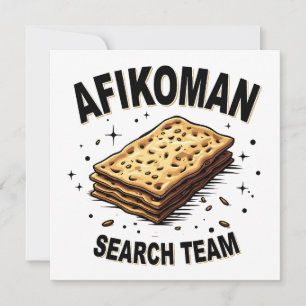 Invitation Équipe de recherche Afikoman Hanukkah amateurs de 