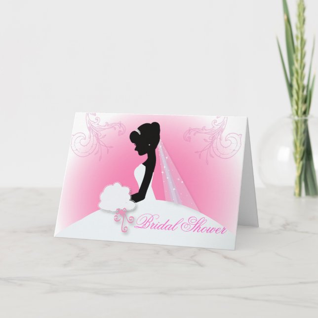 Invitation Équipe mariée Mariage gown Mariée mariée silhouett (Devant)