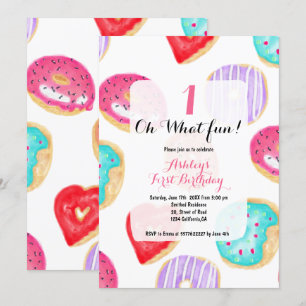 Invitation Ęr anniversaire de butées toriques d'aquarelle