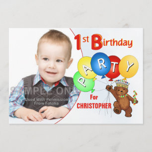 Invitation ęr Ours de nounours royal de fête d'anniversaire