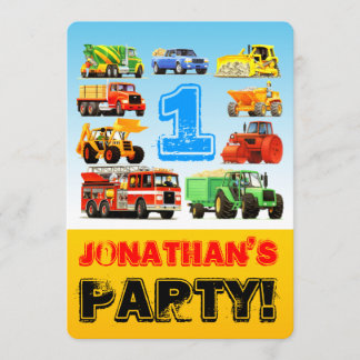 Invitation ęr Partie de camion d'anniversaire