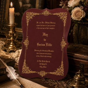 Invitation Ère victorienne 1896 Élégante Bordure Ornée Mariag