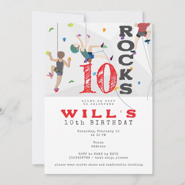 Invitation Escalade murale intérieure Ado entre n'importe que (Devant)