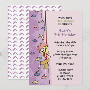 Invitation Escalade rock : Anniversaire des cheveu