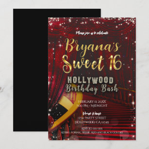 Invitation Escaliers de tapis rouge Hollywood SWEET 16 16ème