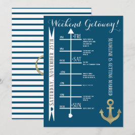 Invitation Escapade de week-end de Bachelorette nautique Ancr