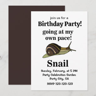 Invitation Escargot allant à mon propre rythme Anniversaire d