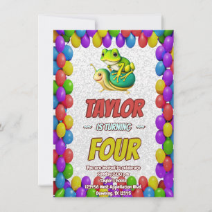 Invitation Escargot de grenouille Personnalisé Anniversaire I
