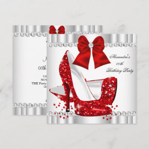 Invitation Escarpins blancs à paillettes élégantes et glamour