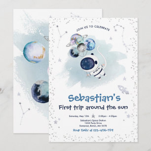 Invitation Espace 1er Anniversaire Premier Voyage Autour Du S