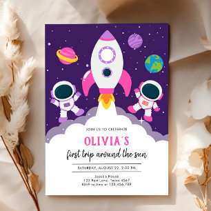 Invitation Espace Astronaute Planète Galaxie Anniversaire