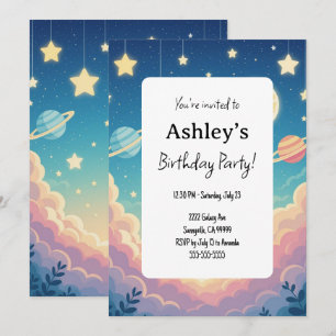 Invitation Espace Enfants Thème Anniversaire Fête
