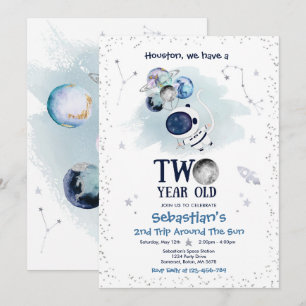 Invitation Espace extra-atmosphérique 2e Fête d'anniversaire 