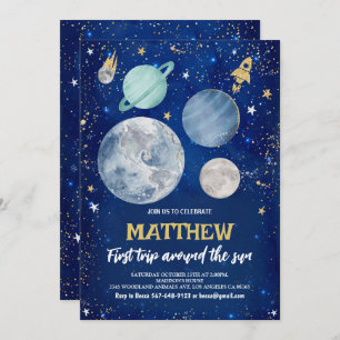 Invitation Espace extra-atmosphérique Premier anniversaire